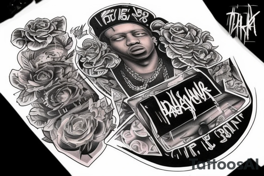 Tattoo inspired by trap artist rappers tattoos, such as lil durk, future, youngboy neverbrokeagain. including numbers tattoo idea