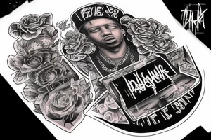 Tattoo inspired by trap artist rappers tattoos, such as lil durk, future, youngboy neverbrokeagain. including numbers tattoo idea