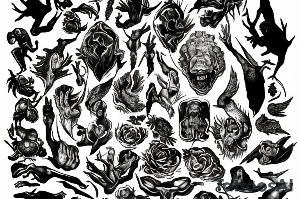 Creation of adam only hands tattoo idea