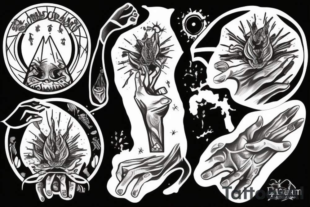 Creation of adam only hands tattoo idea
