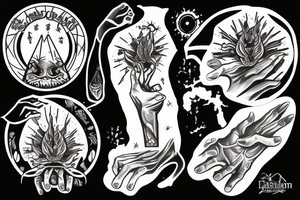 Creation of adam only hands tattoo idea