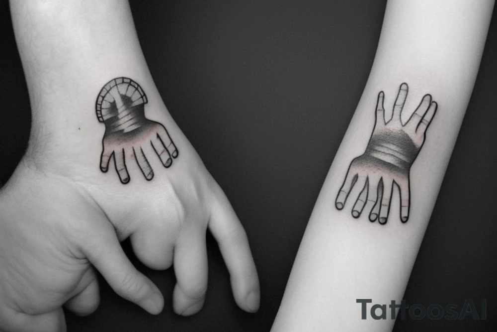 Touching hands tattoo idea