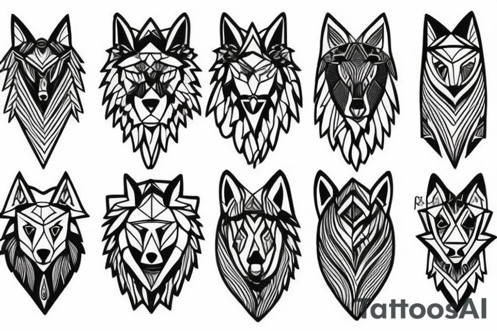 Mountain moon wolf tattoo idea