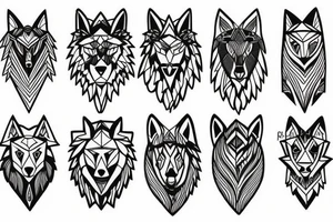 Mountain moon wolf tattoo idea