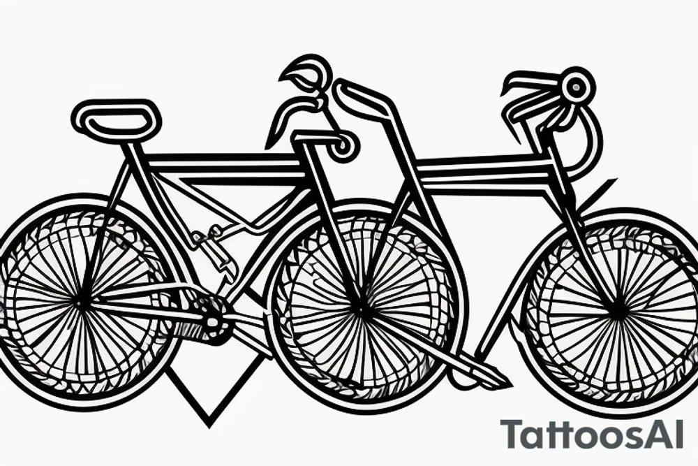 Mountains Bike couple tattoo idea