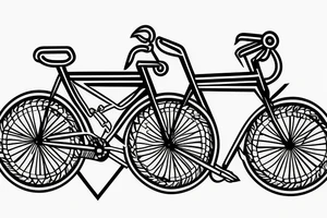 Mountains Bike couple tattoo idea