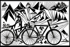 Mountains Bike couple tattoo idea