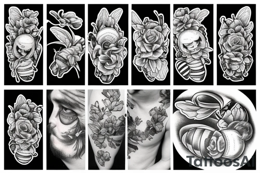 Bees and comb tattoo idea