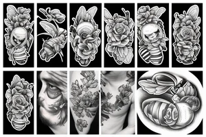 Bees and comb tattoo idea