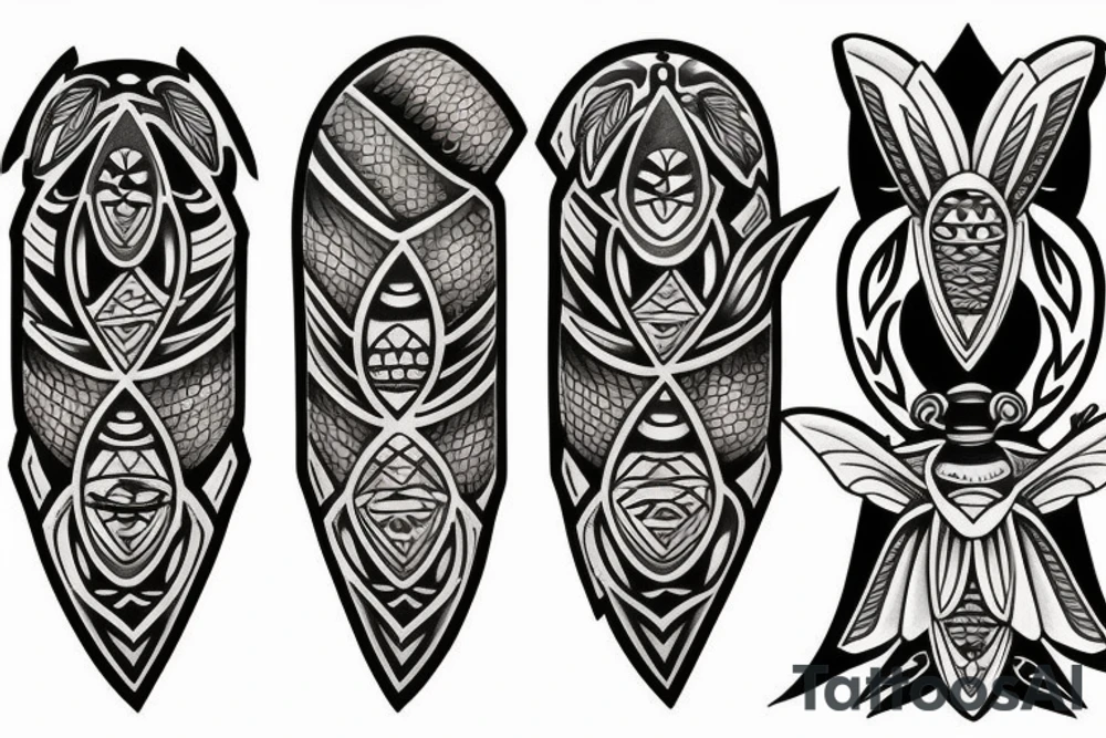 Polynesian bees tattoo idea