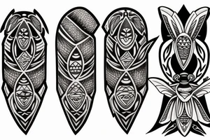Polynesian bees tattoo idea