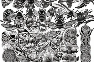 Polynesian bees tattoo idea