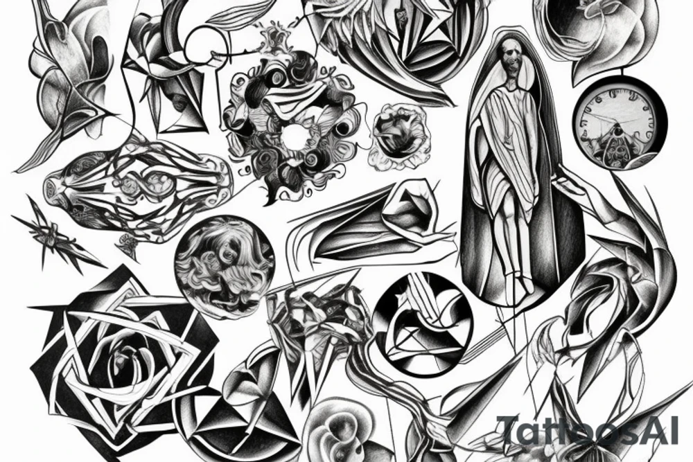 Sketch Michelangelos creation of Adam tattoo idea