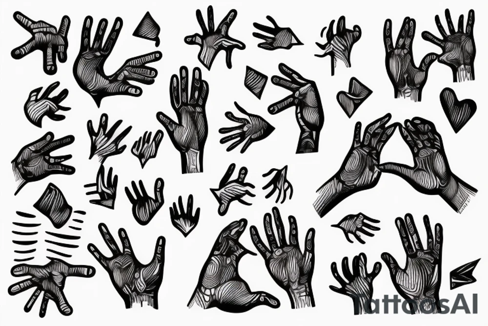 Two Hands reach for each other tattoo idea