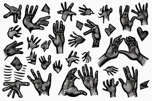 Two Hands reach for each other tattoo idea