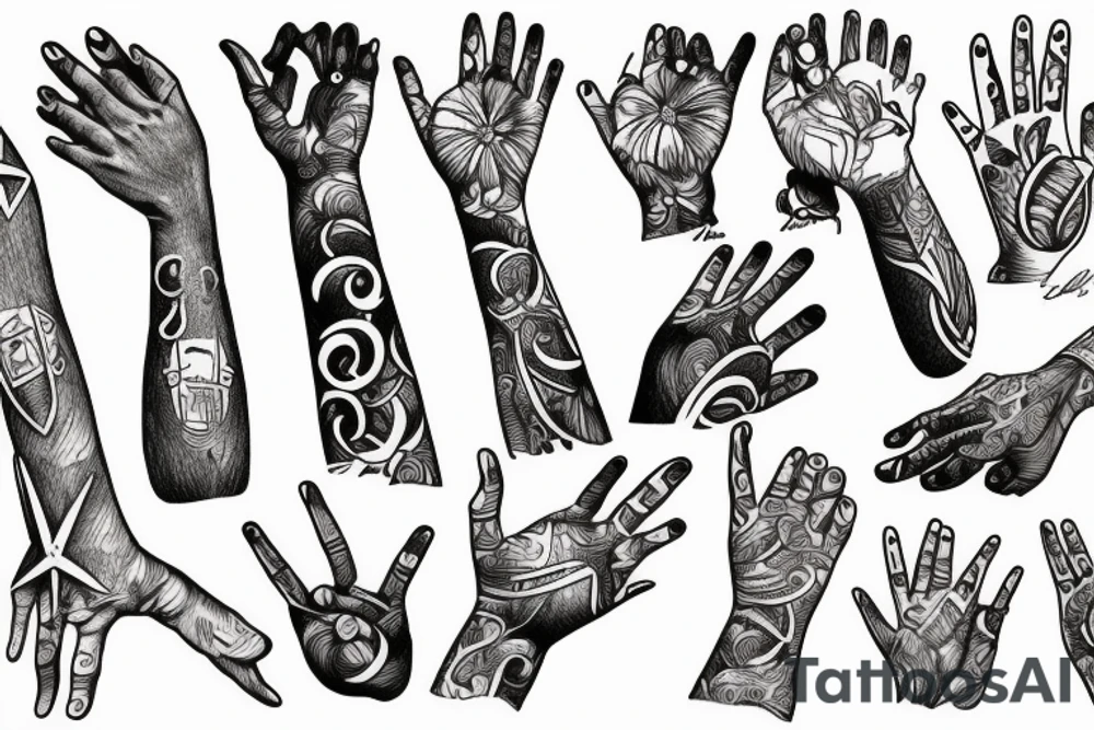 Two Hands close-up reaching for each other tattoo idea
