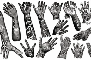 Two Hands close-up reaching for each other tattoo idea