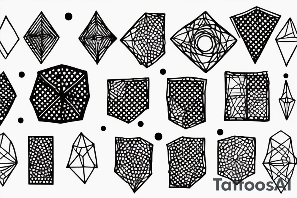Dots and geometic signs underarm tattoo idea