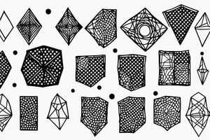 Dots and geometic signs underarm tattoo idea