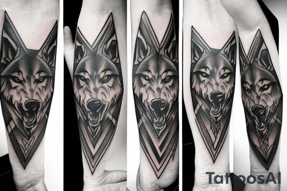 Triangles wolves tattoo idea