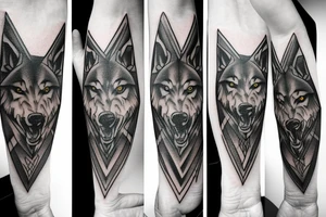 Triangles wolves tattoo idea