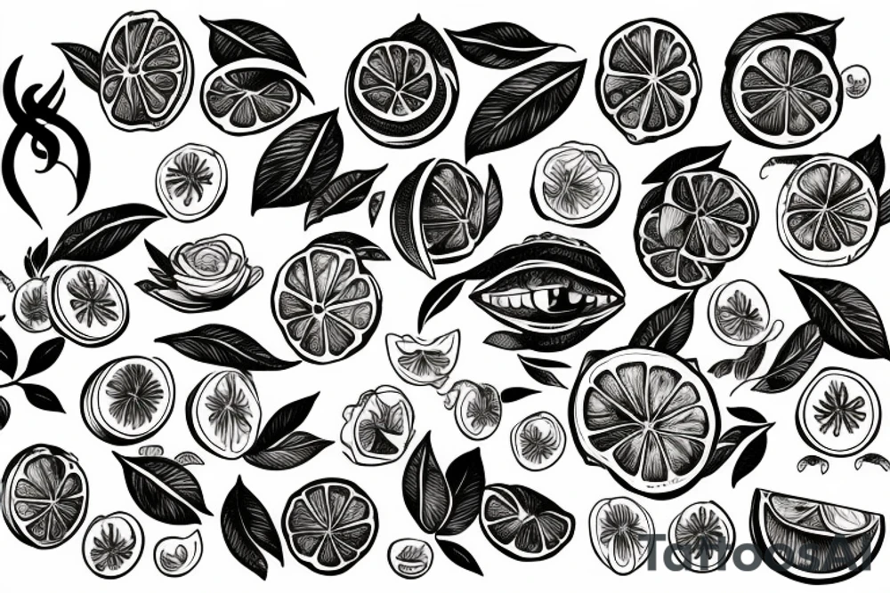 lemon with hundred dollar tattoo idea