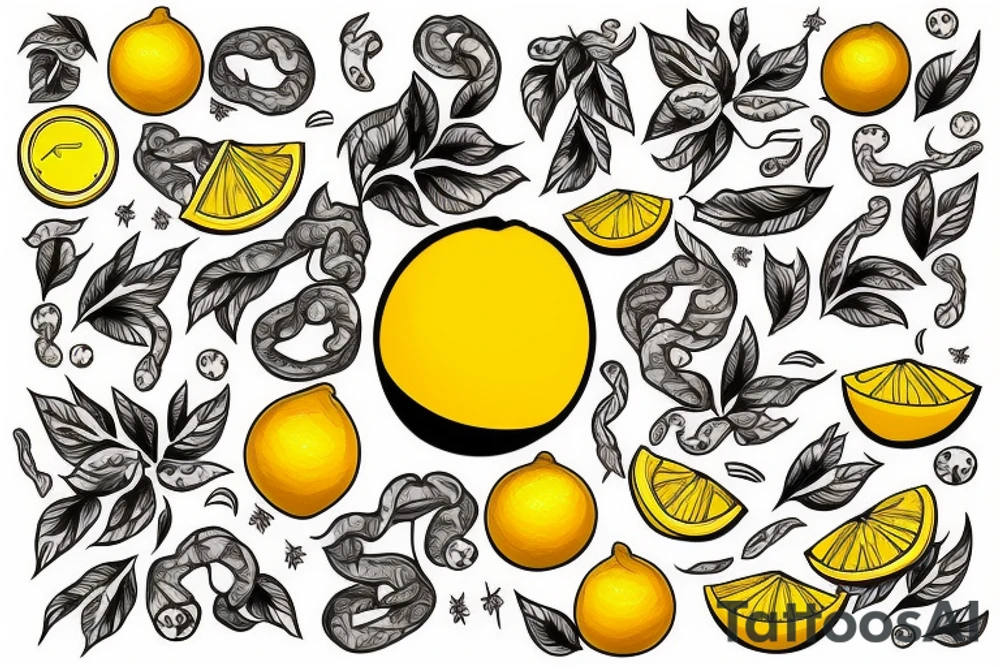 lemon with hundred dollar tattoo idea
