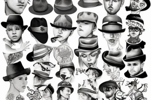 boy in hat tattoo idea