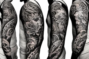 half sleeve tattoo on forearm sculs tattoo idea