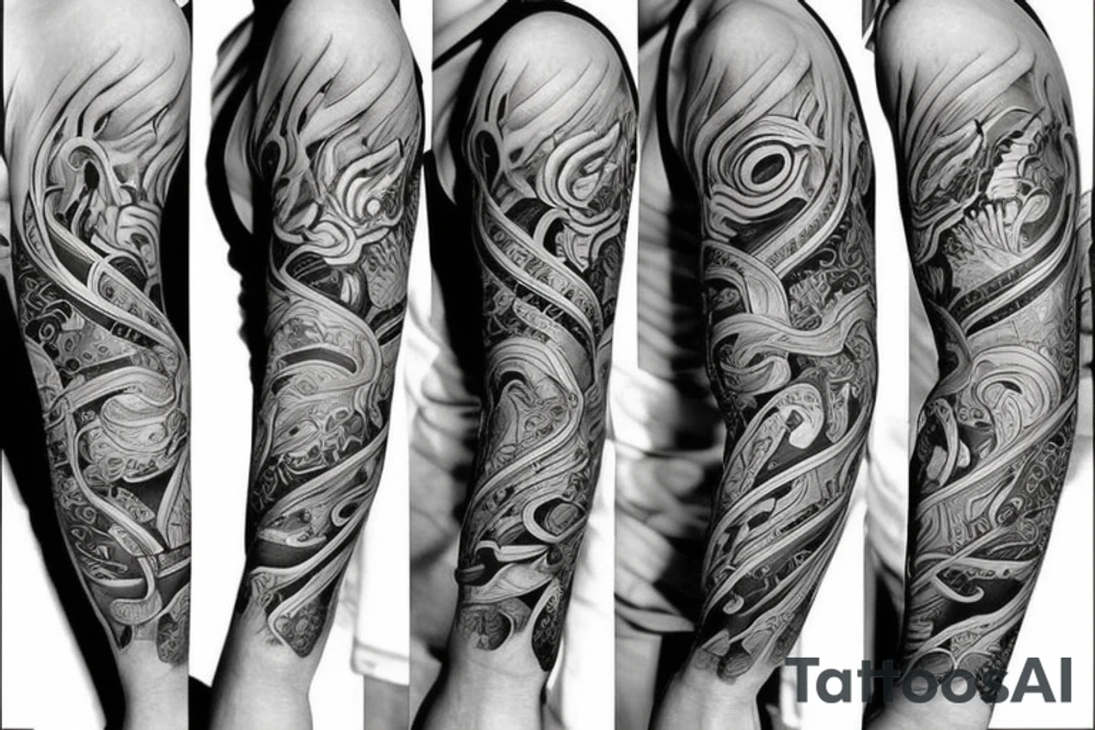 half sleeve tattoo on forearm sculs tattoo idea