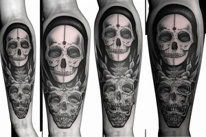 santa muerte on forearm sculs tattoo idea