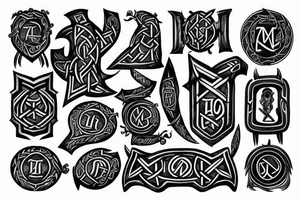 Scandinavian warrior with runes tattoo idea