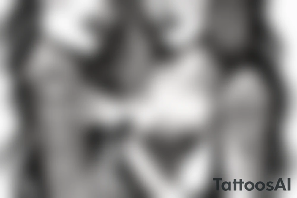 beautifull blonde haire girl in santa muerte stule with rase and sculls around her for forearm tattoo idea