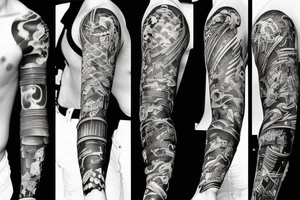 battle armor full sleeve tattoo idea