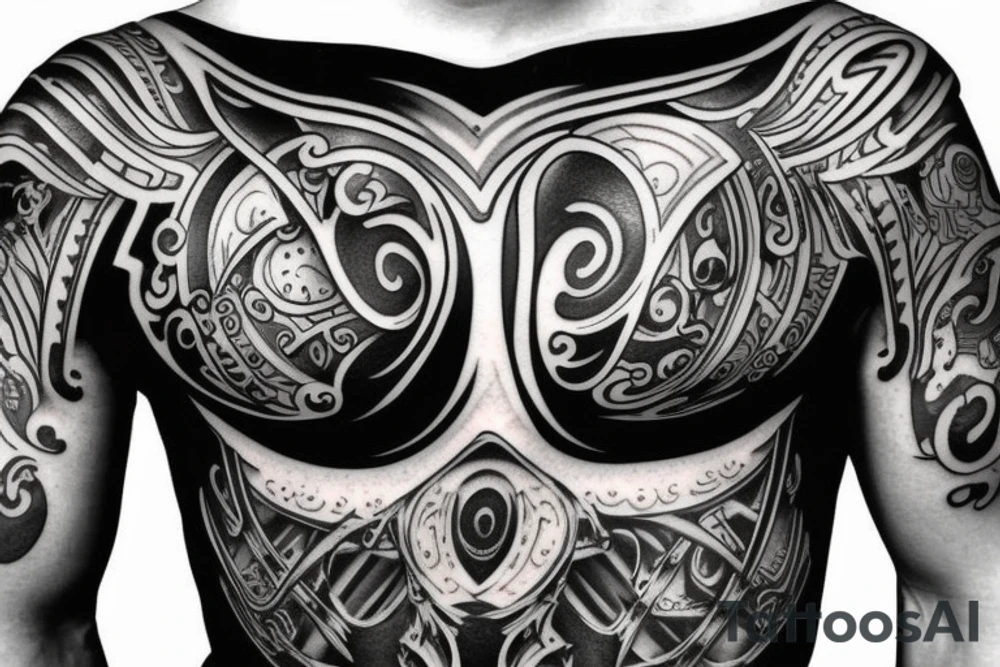 battle armor half sleeve escise tattoo idea