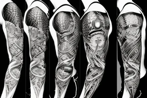 battle armor half sleeve escise tattoo idea