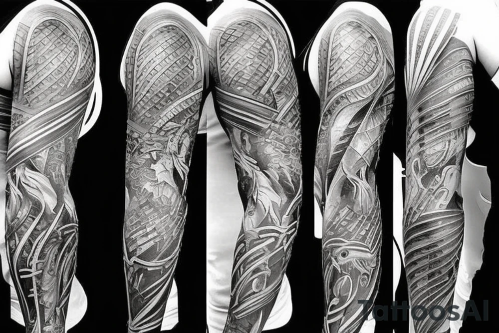 battle armor half sleeve escise arm tattoo idea