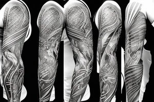 battle armor half sleeve escise arm tattoo idea