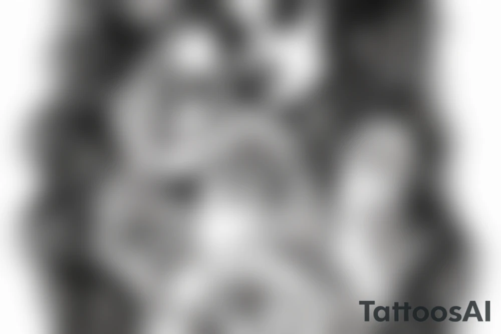 blonde girl in santa muerte style with rose in hair that hold send watch tattoo idea