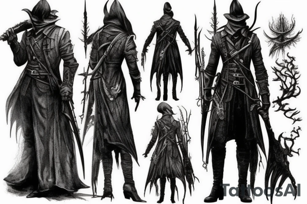 bloodborne hunter full height tattoo idea