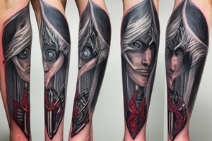 bloodborne hunter full height with a sife tattoo idea