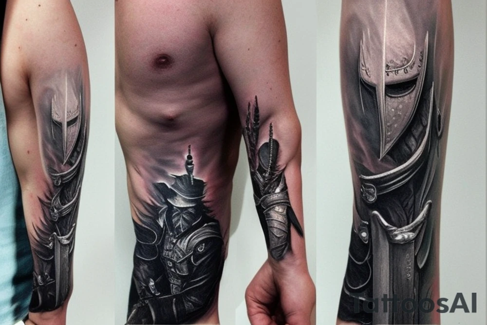 bloodborne hunter full height with a sife tattoo idea