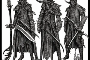 bloodborne hunter full height with a scythe tattoo idea