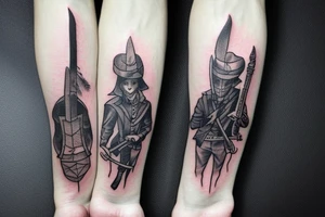 bloodborne hunter full height with a scythe tattoo idea