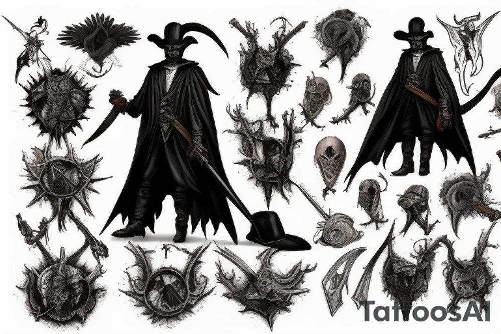 plague doctor bloodborne hunter tattoo idea