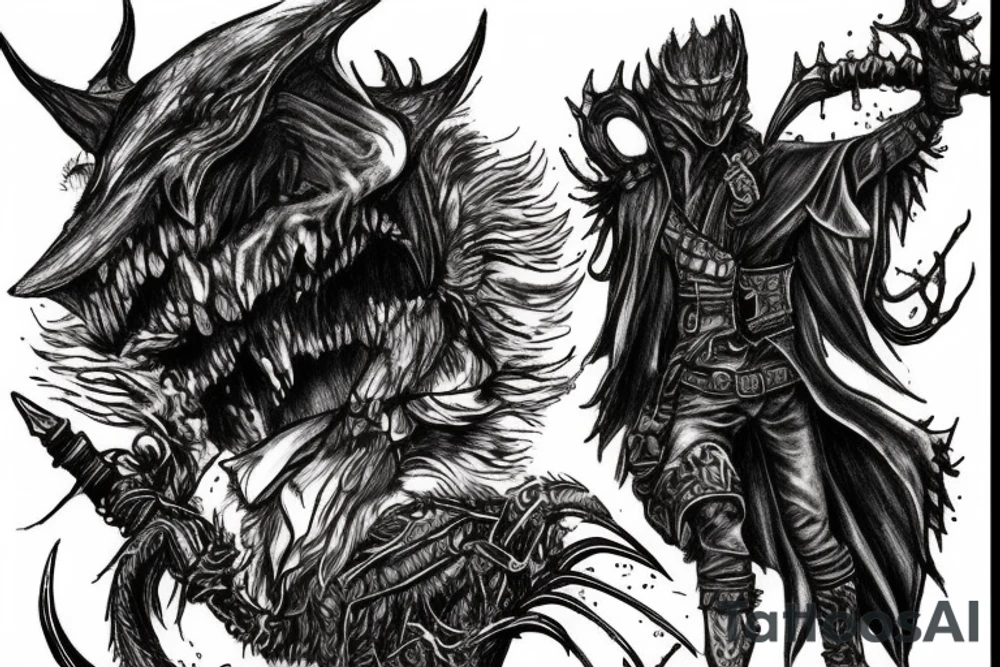 bloodborne hunter killing beast tattoo idea