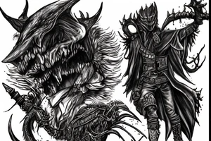 bloodborne hunter killing beast tattoo idea