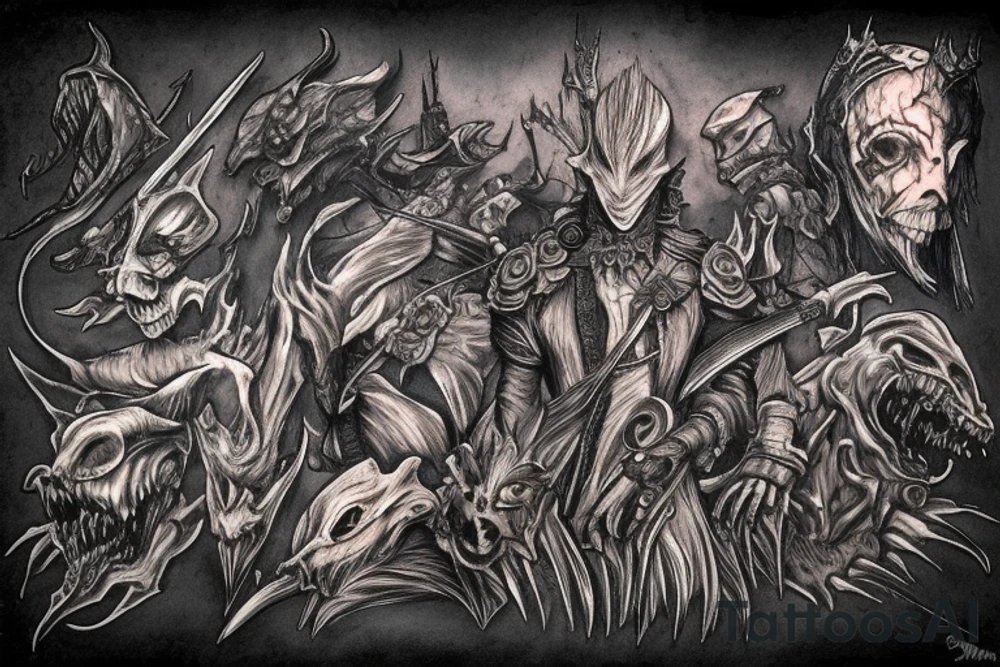 bloodborne hunter killing beast tattoo idea