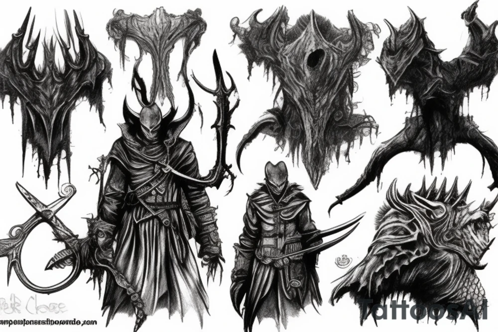 bloodborne hunter killing beast tattoo idea