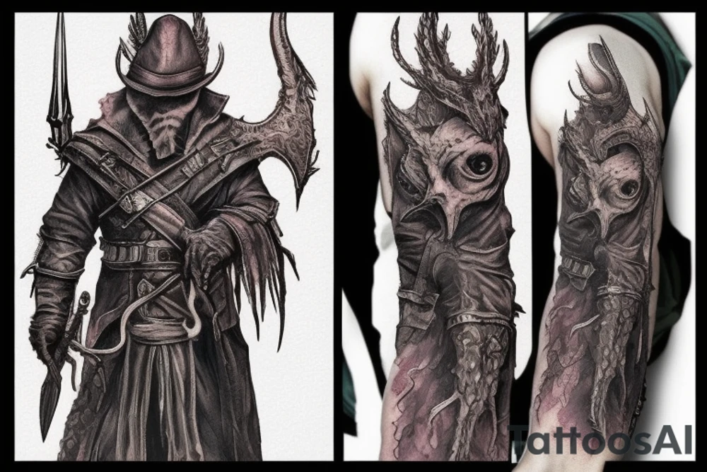 bloodborne hunter killing beast tattoo idea